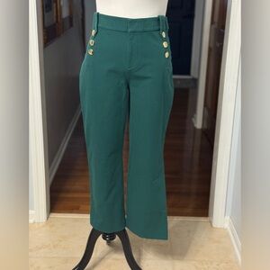 Lilly Pulitzer Villa Green Parrish Bi Stretch Crop Flare Pants 16 NWT